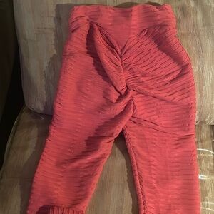 Butt training style pant’s ribbed legging pink size medium / large fits sexy